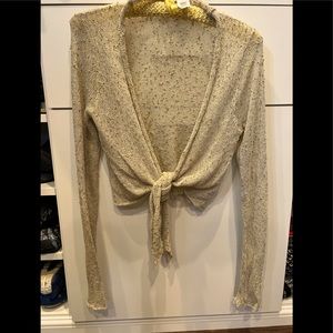 WHBM beige/gold shrug Size Small